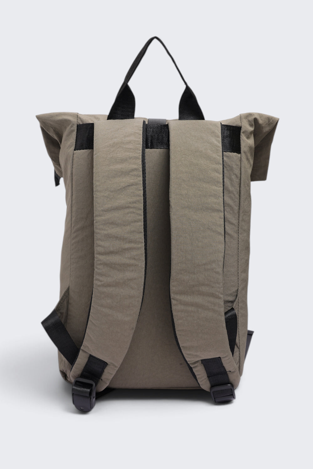 Women Olive Roll Top Casual Backpack - Image 5