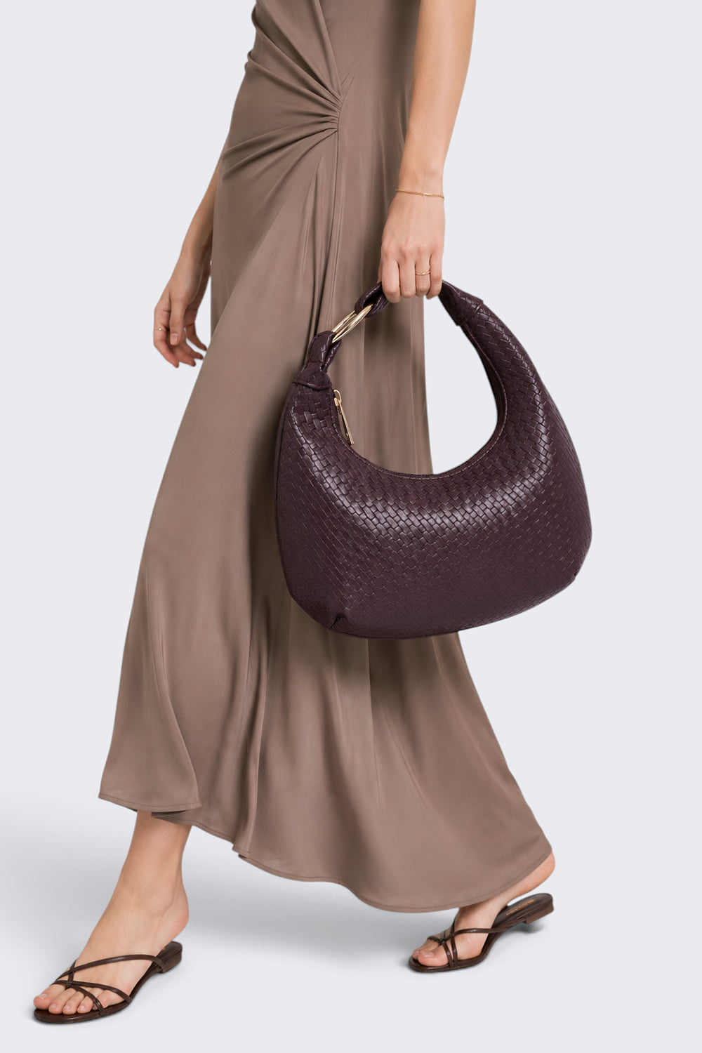 Women Maroon Textured Shoulder Bag - Image 1