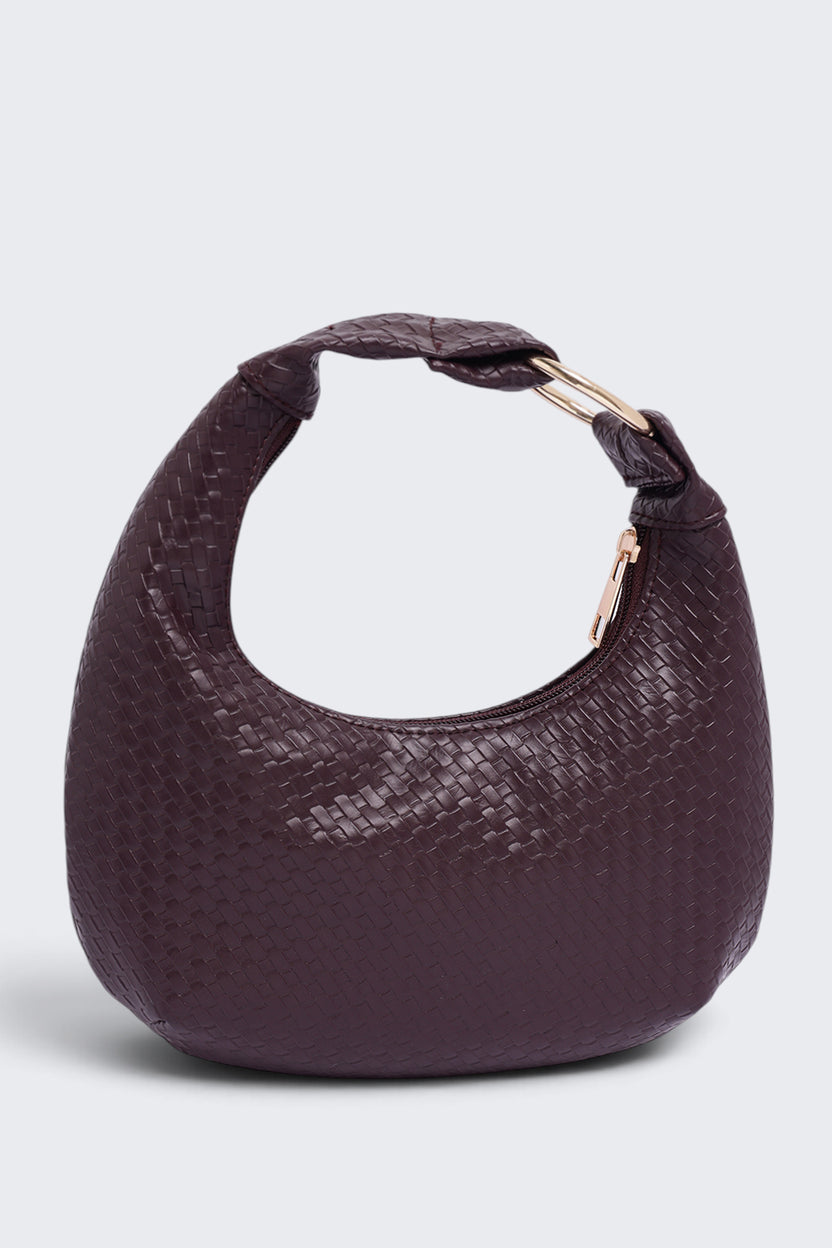 Women Maroon Textured Shoulder Bag - Image 2