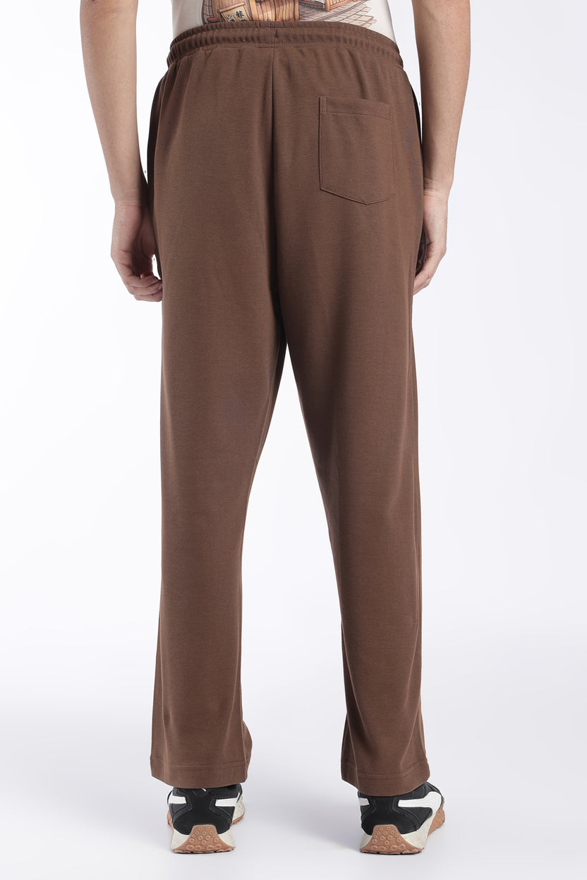 Mens Regular Fit Brown Solid Track Pant - Image 5