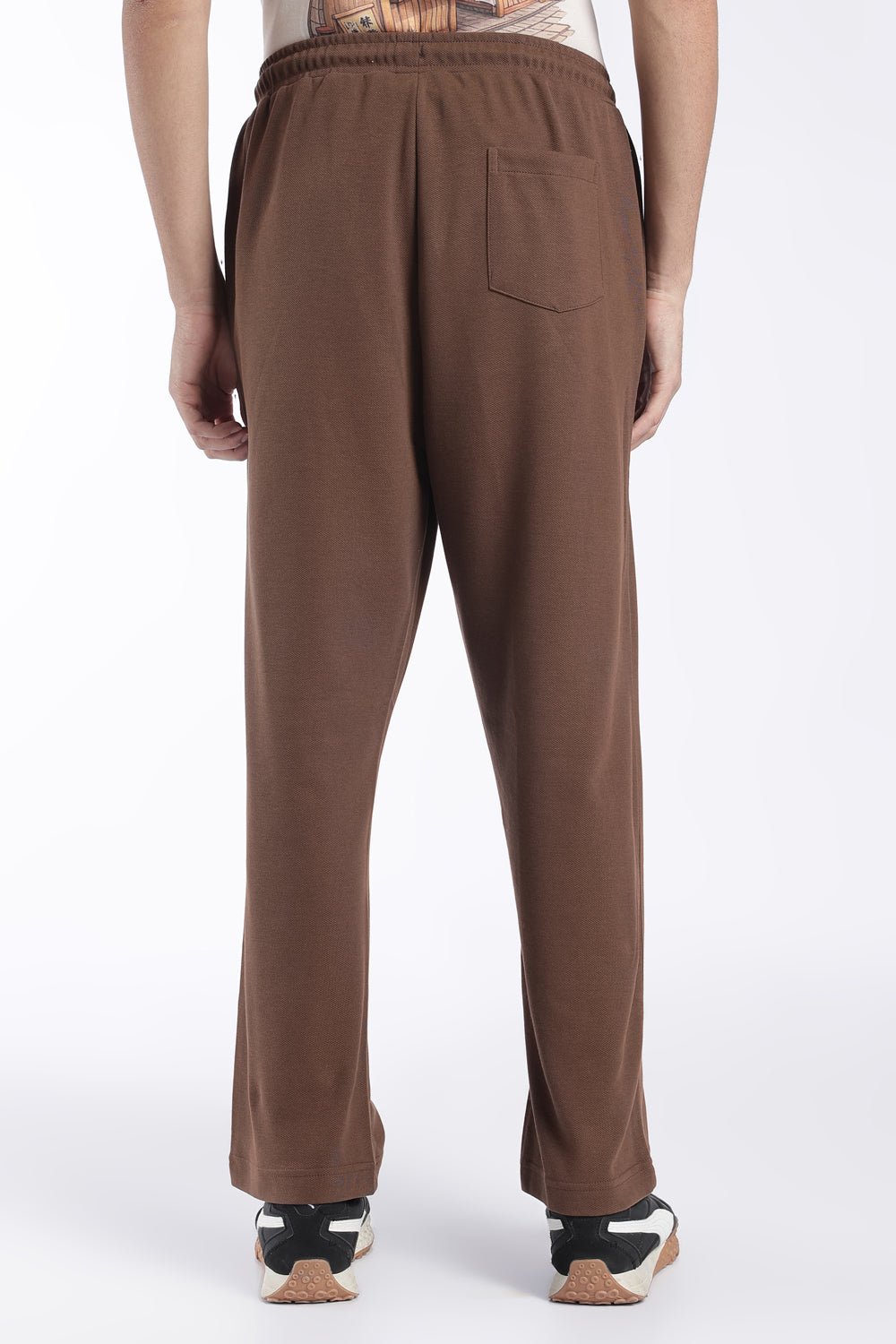 Mens Regular Fit Brown Solid Track Pant - Image 5