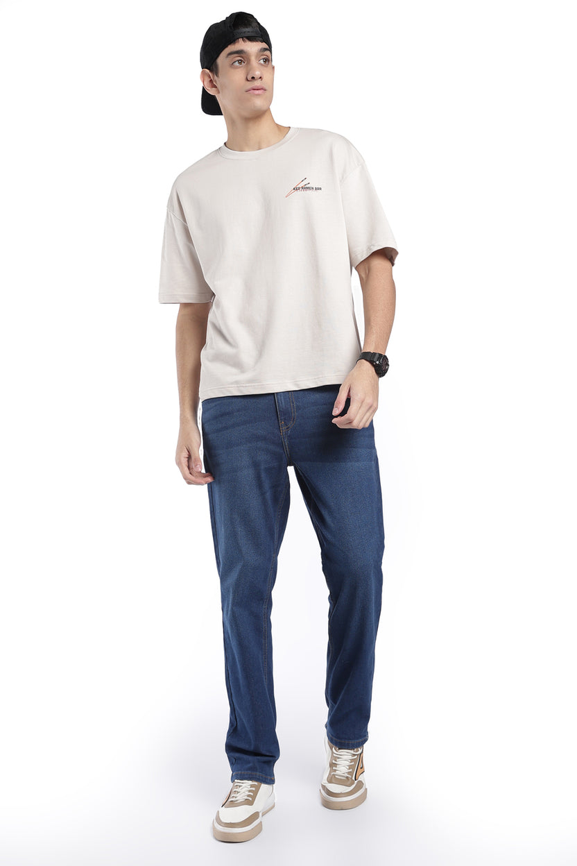 Mens Straight Fit Navy Solid Jeans - Image 6