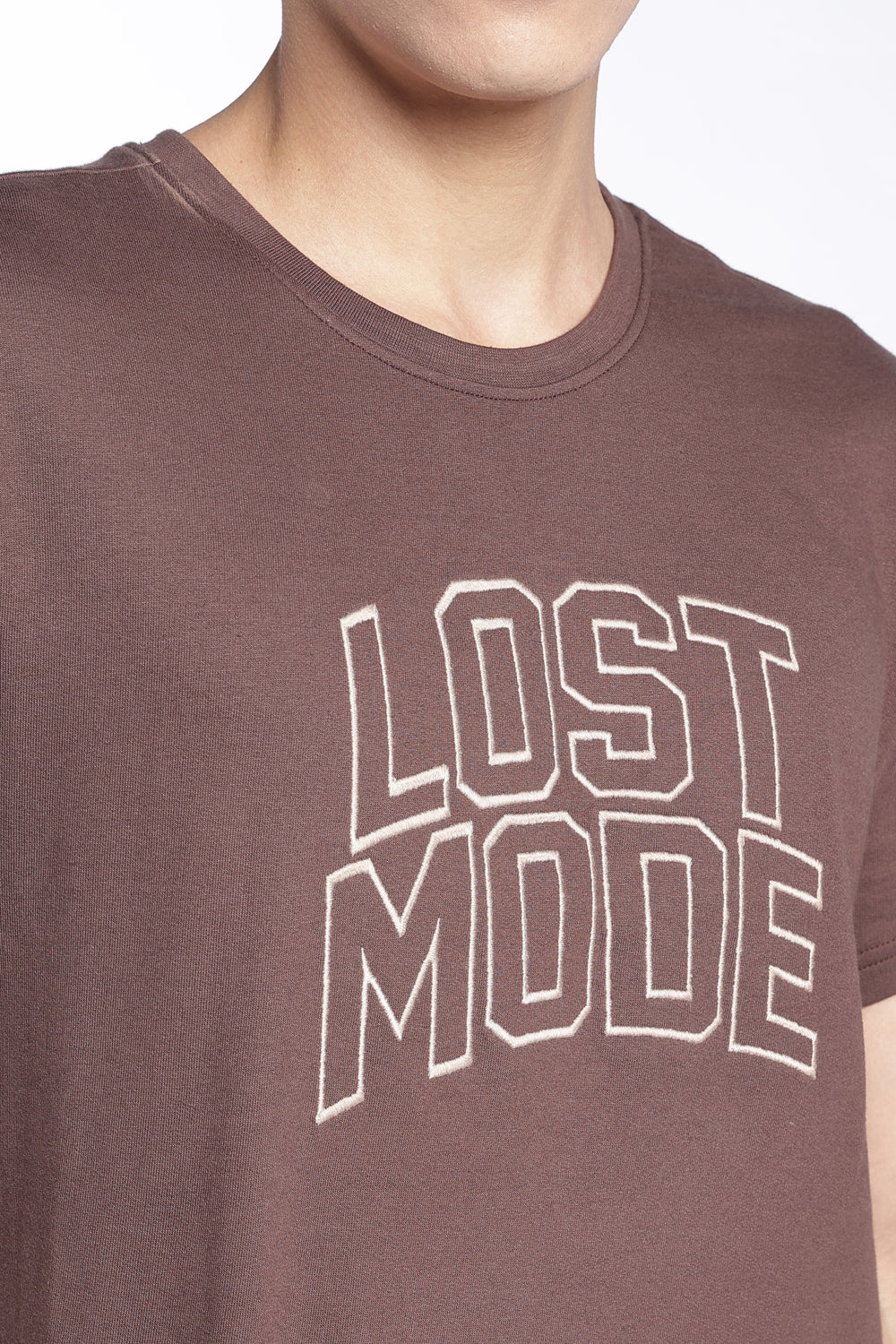 Mens Brown Typography Printed T-Shirt - Image 7
