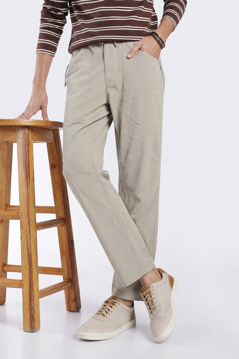 Mens Regular Fit Green Solid Trouser - Image 1