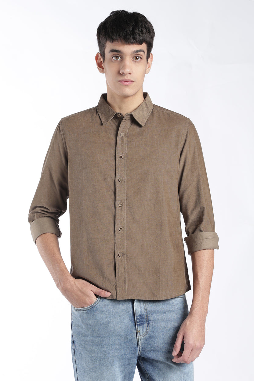 Mens Regular Fit Sage Corduroy Shirt - Image 2