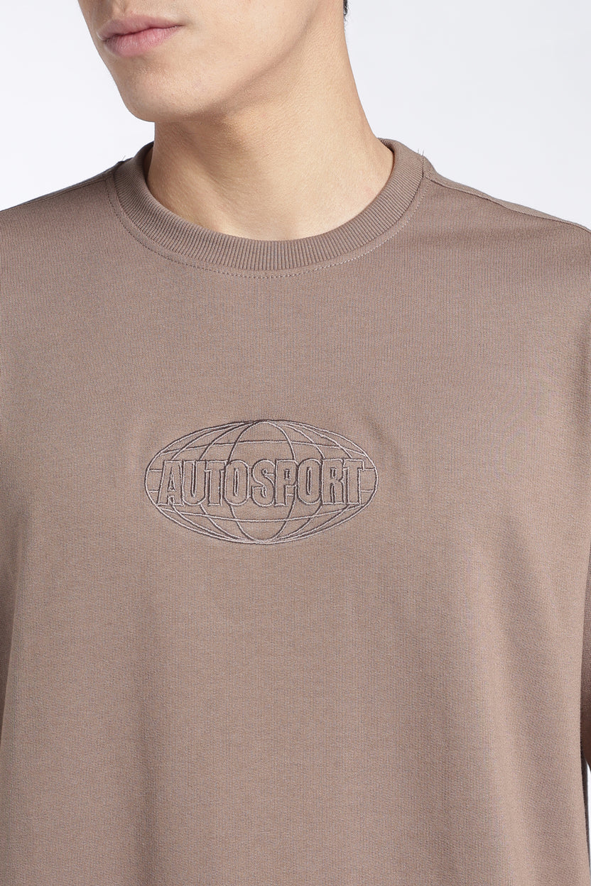 Mens Regular Fit Beige Drop Shoulder Graphic T-Shirt - Image 7