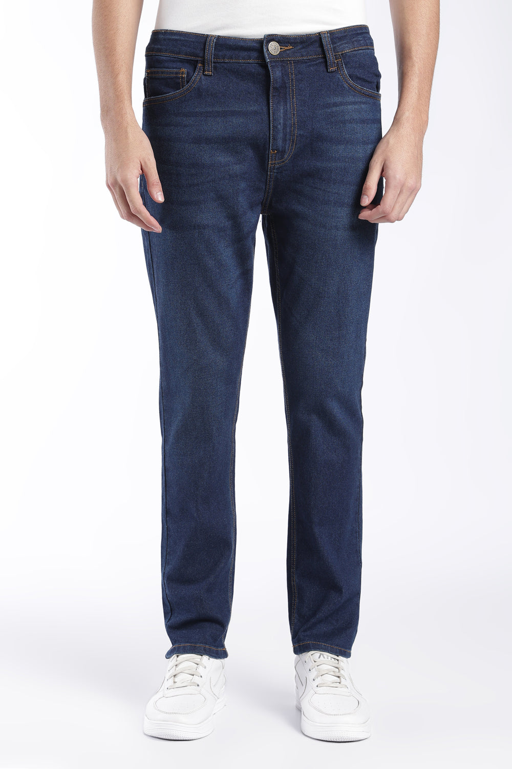 Mens Slim Fit Navy Solid Jeans - Image 2