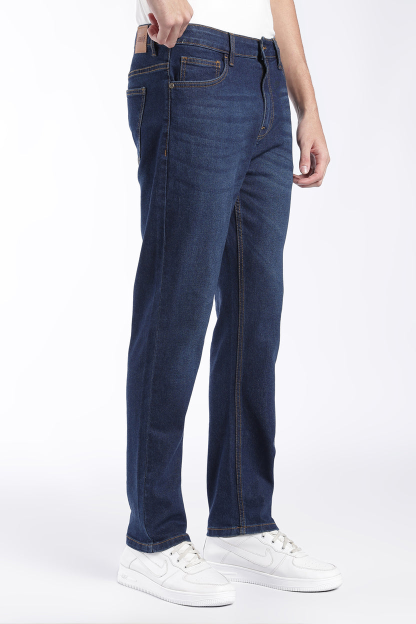 Mens Slim Fit Navy Solid Jeans - Image 4