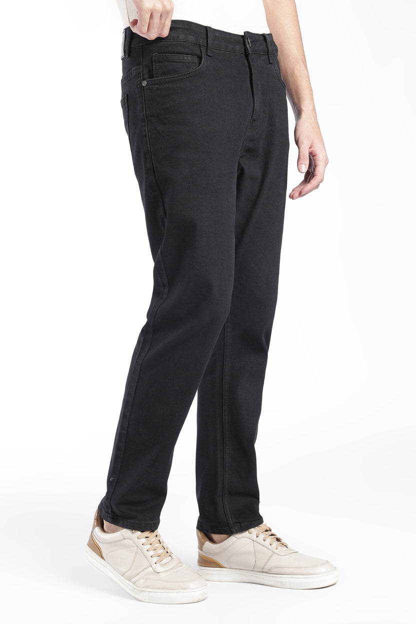 Mens Slim Fit Black Solid Jeans - Image 4