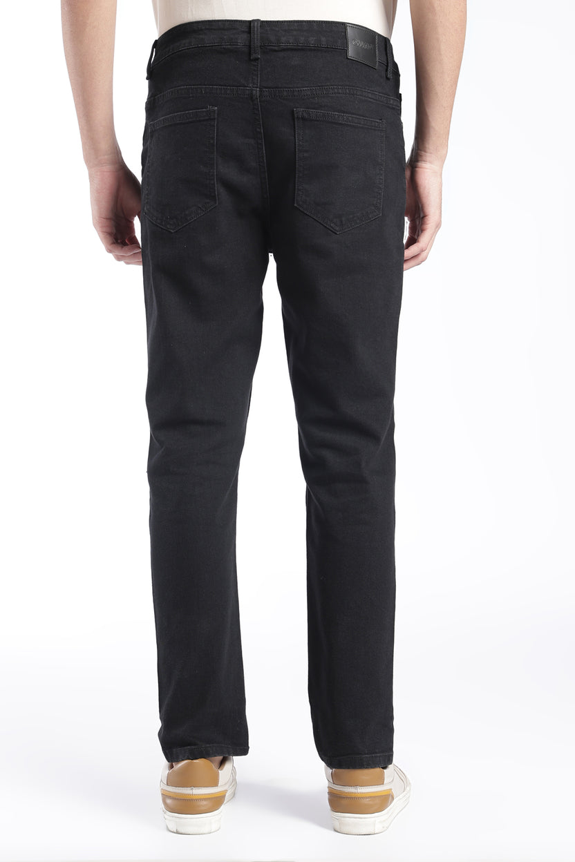 Mens Slim Fit Black Solid Jeans - Image 5