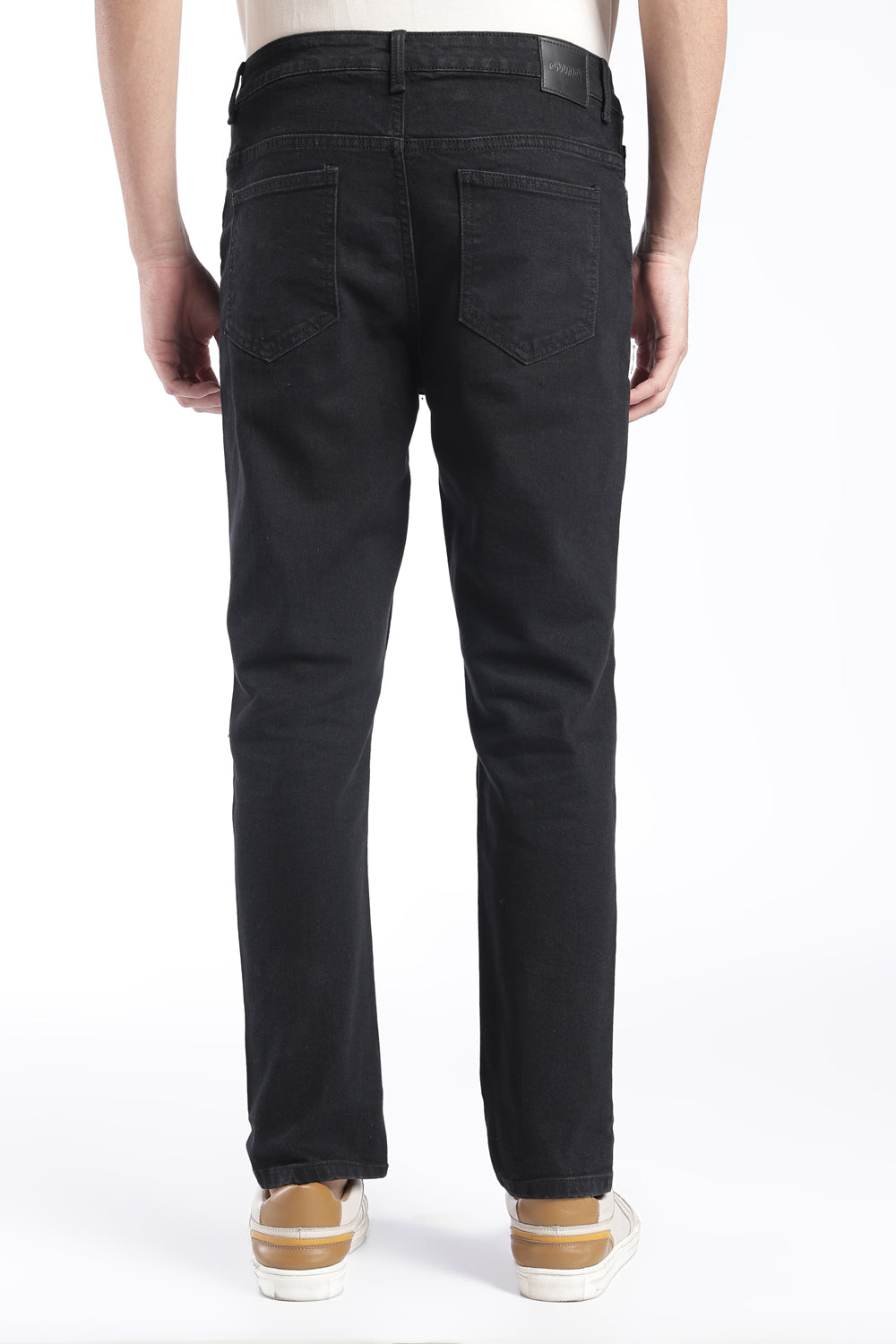 Mens Slim Fit Black Solid Jeans - Image 5