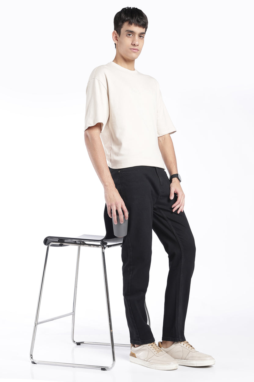 Mens Slim Fit Black Solid Jeans - Image 6