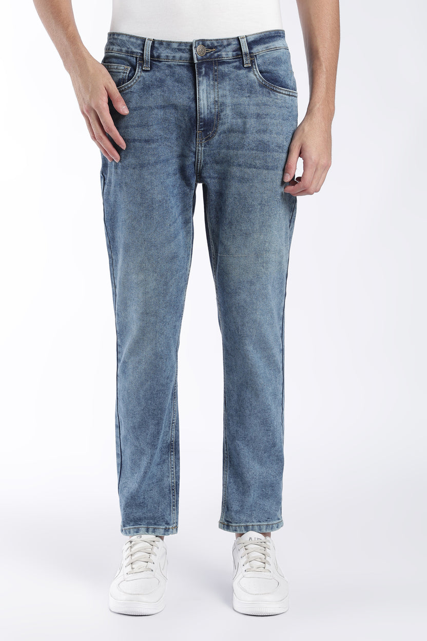 Mens Slim Fit Blue Solid Jeans - Image 2