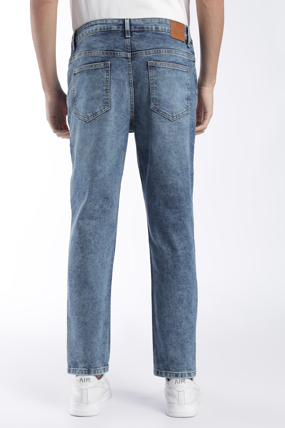 Mens Slim Fit Blue Solid Jeans - Image 5