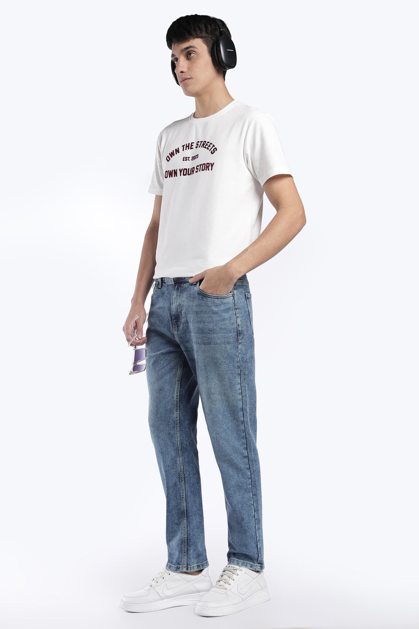Mens Slim Fit Blue Solid Jeans - Image 6