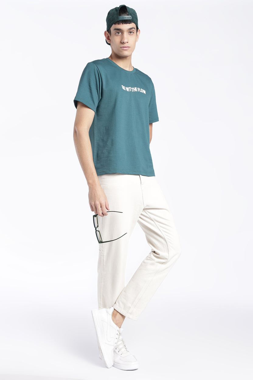 Mens Regular Fit Green Graphic Printed T-Shirt - Image 6