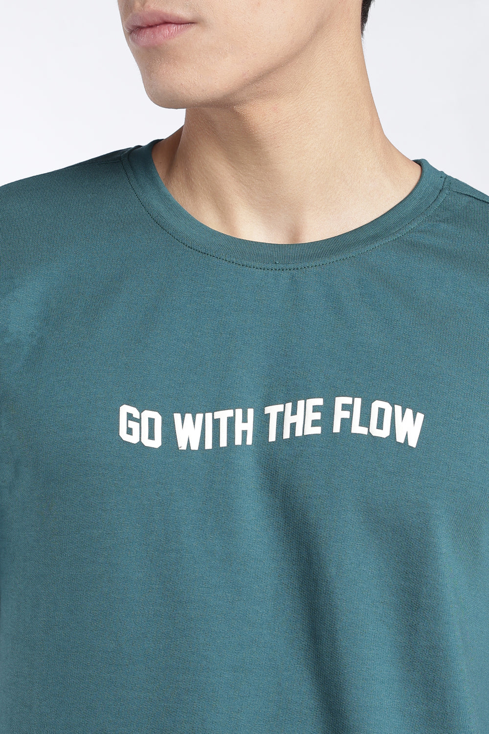 Mens Regular Fit Green Graphic Printed T-Shirt - Image 7