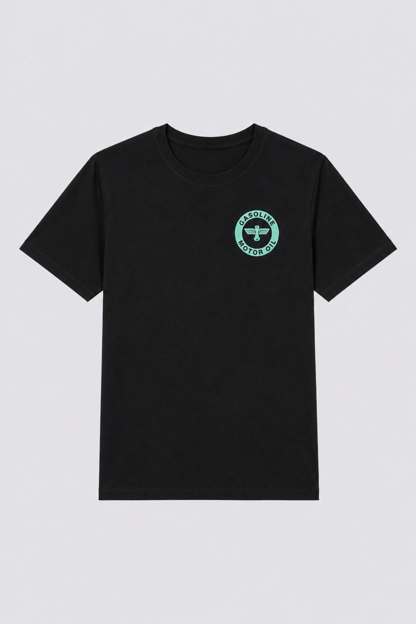 Mens Black Drop Shoulder Digital Print T-Shirt - Image 7