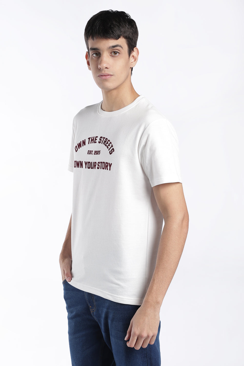 Mens Off White Typography Printed T-Shirt - Image 4
