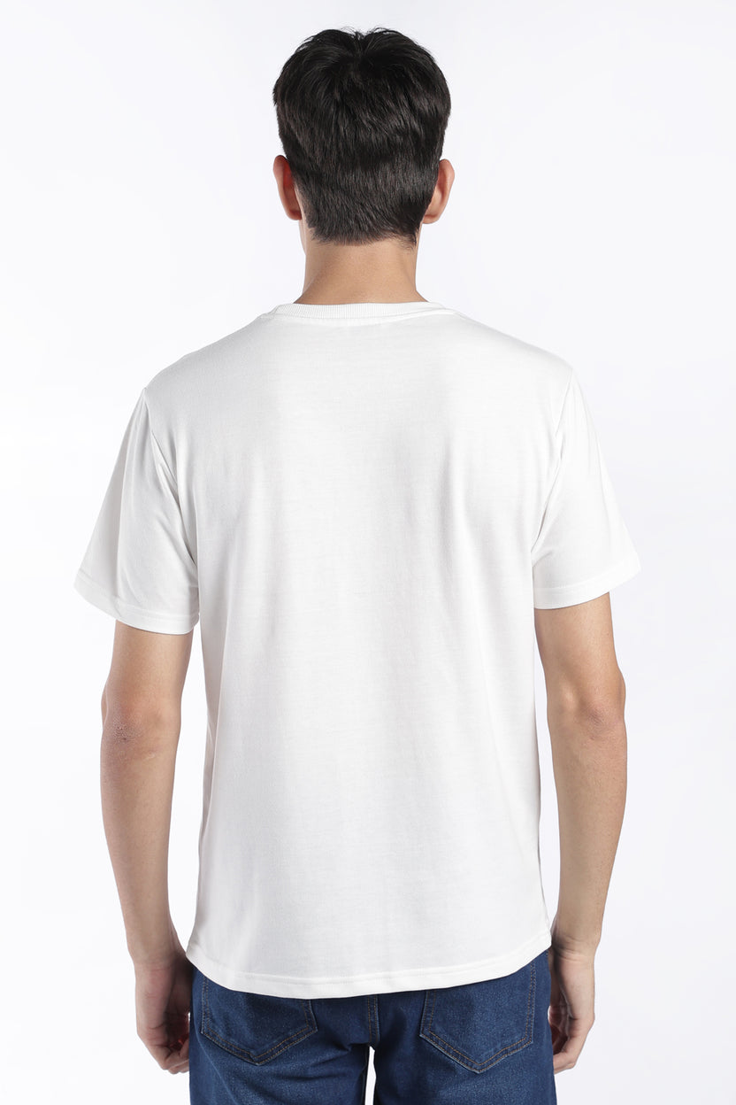 Mens Off White Typography Printed T-Shirt - Image 5
