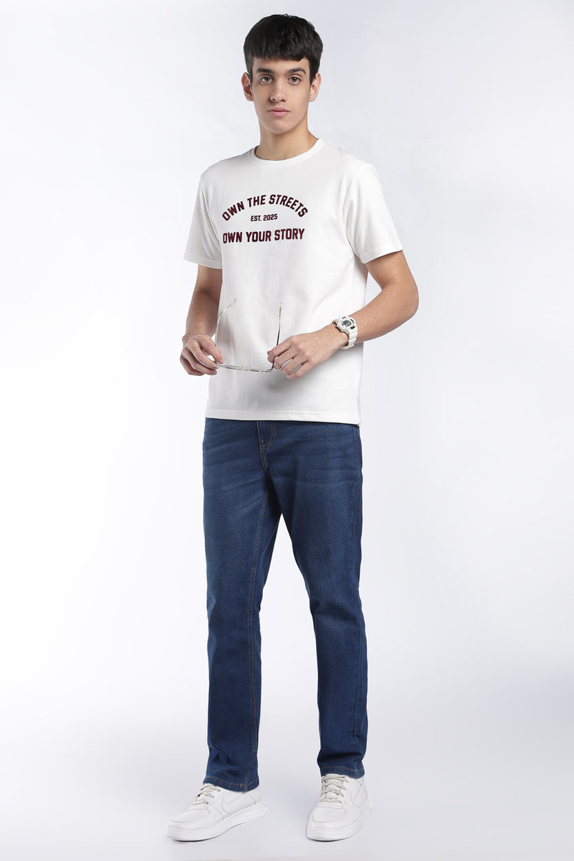 Mens Off White Typography Printed T-Shirt - Image 6