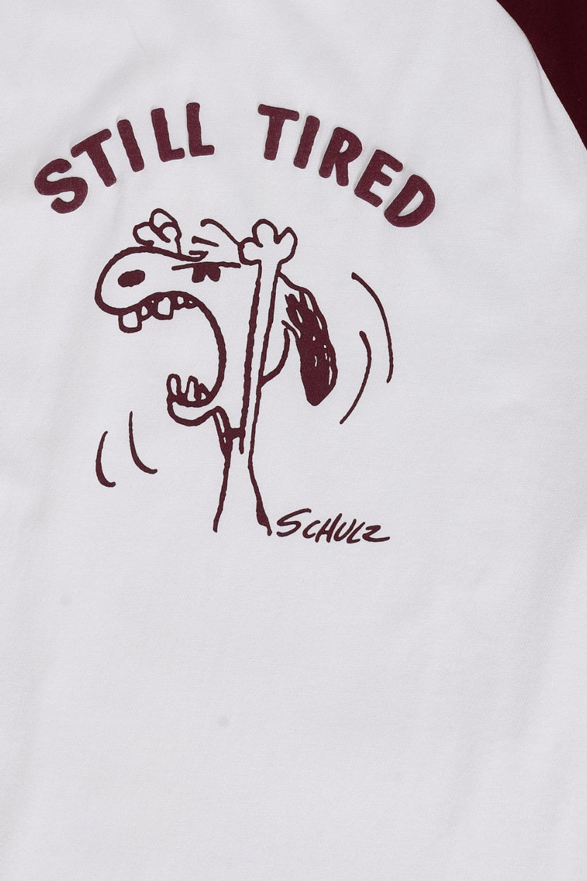 Mens Cream and Maroon Graphic Nightwear T-Shirt - Image 8