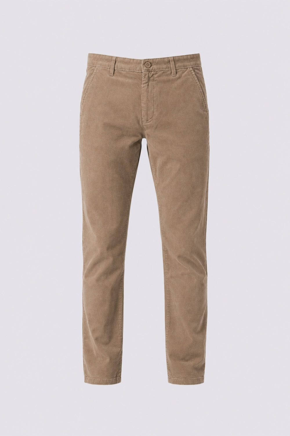 Mens Relaxed Fit Beige Corduroy Chinos - Image 7