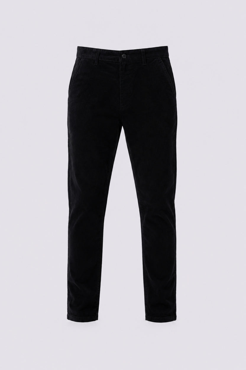 Mens Regular Fit Black Corduroy Chinos - Image 7