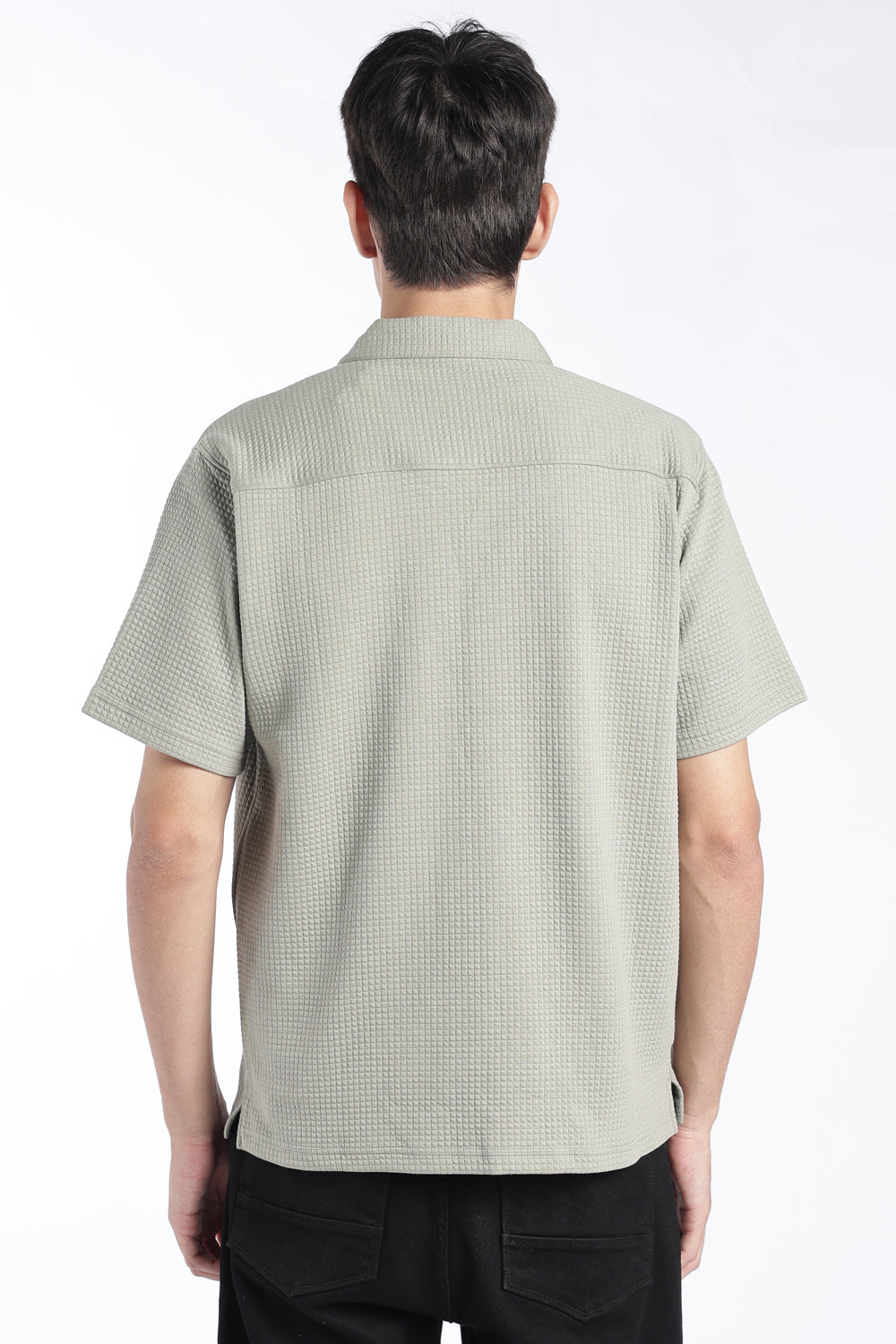 Mens Regular Fit Sage Textured Shirt - Image 5