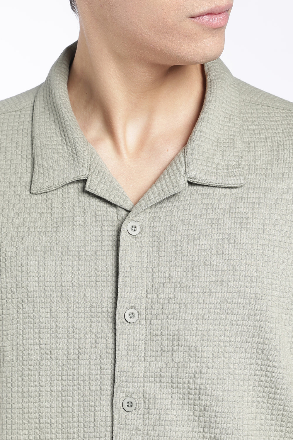 Mens Regular Fit Sage Textured Shirt - Image 7