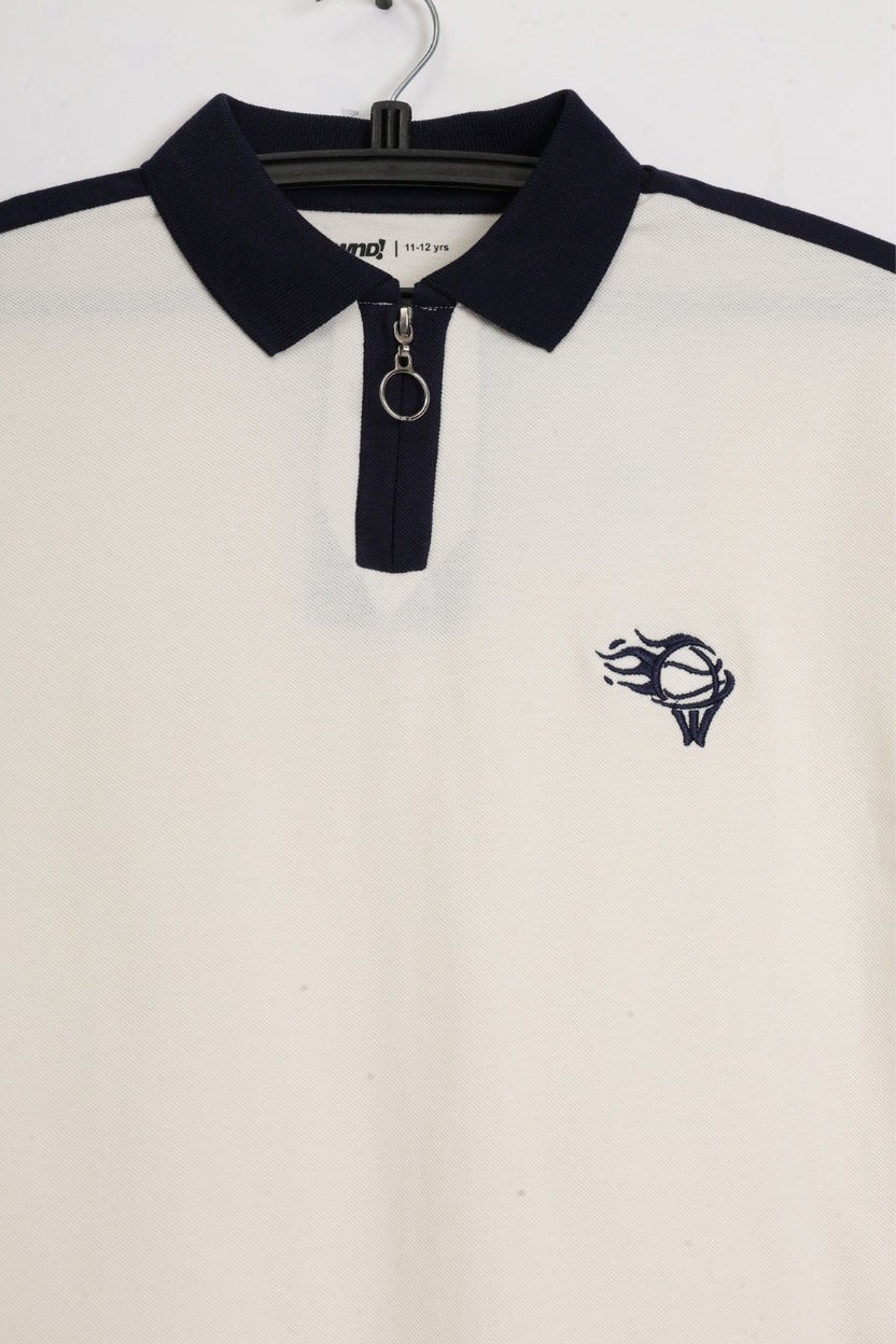 Tweens Boys Off White Polo T-Shirt - Image 6