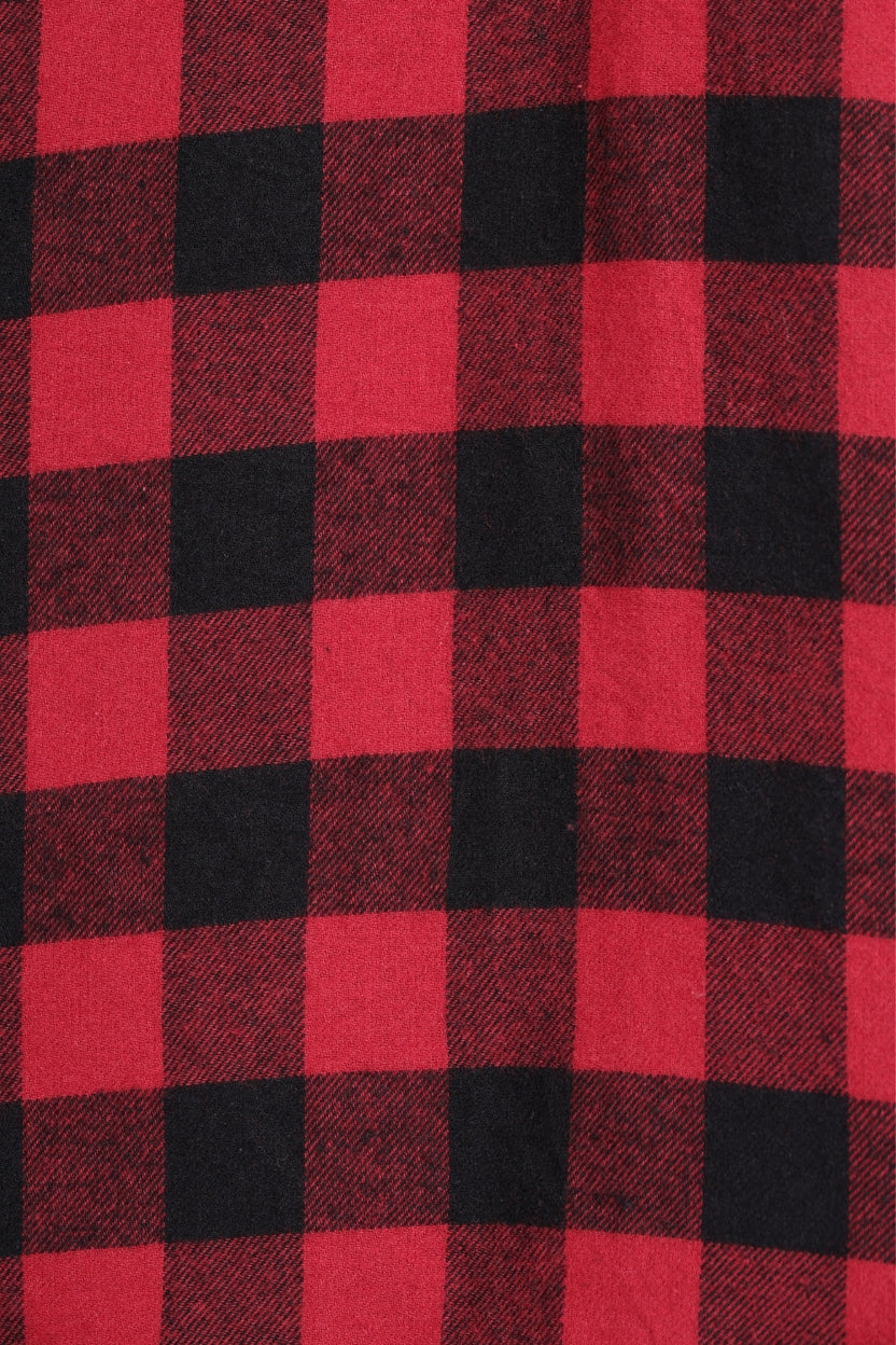 Mens Red and Black Checked Casual Shirt - Image 8