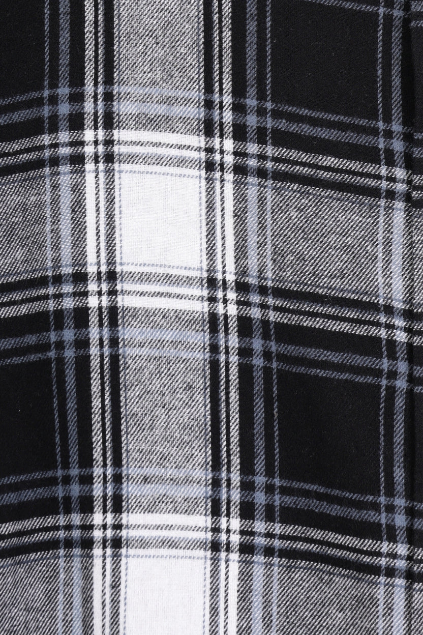 Mens Black and White Checked Casual Shirt - Image 8
