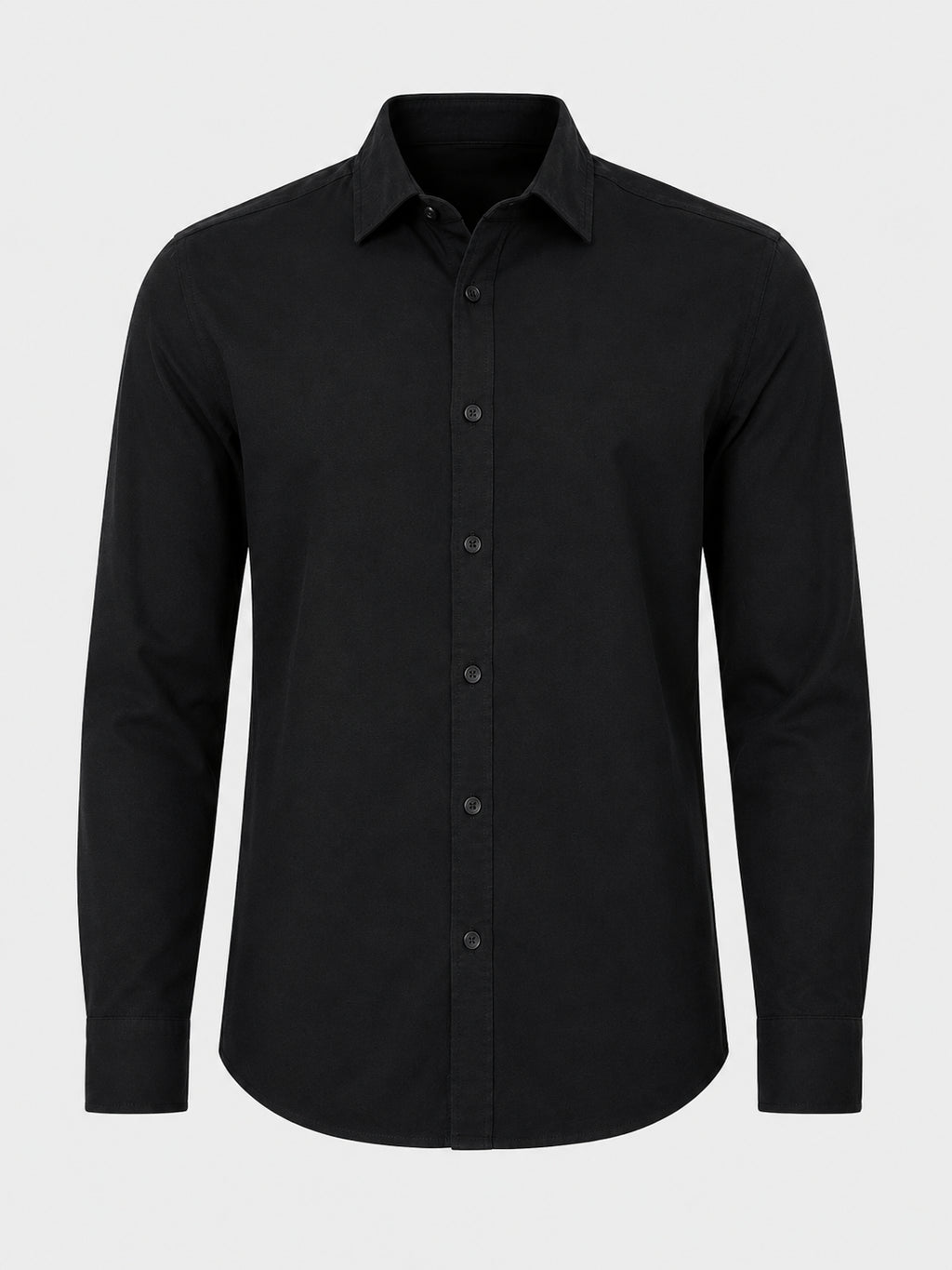 Mens Black Solid Casual Shirt - Image 7
