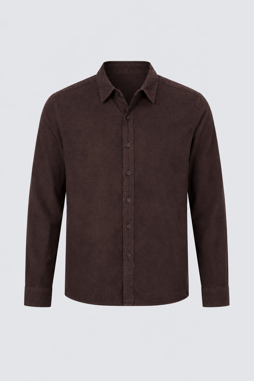 Mens Brown Solid Casual Shirt - Image 7