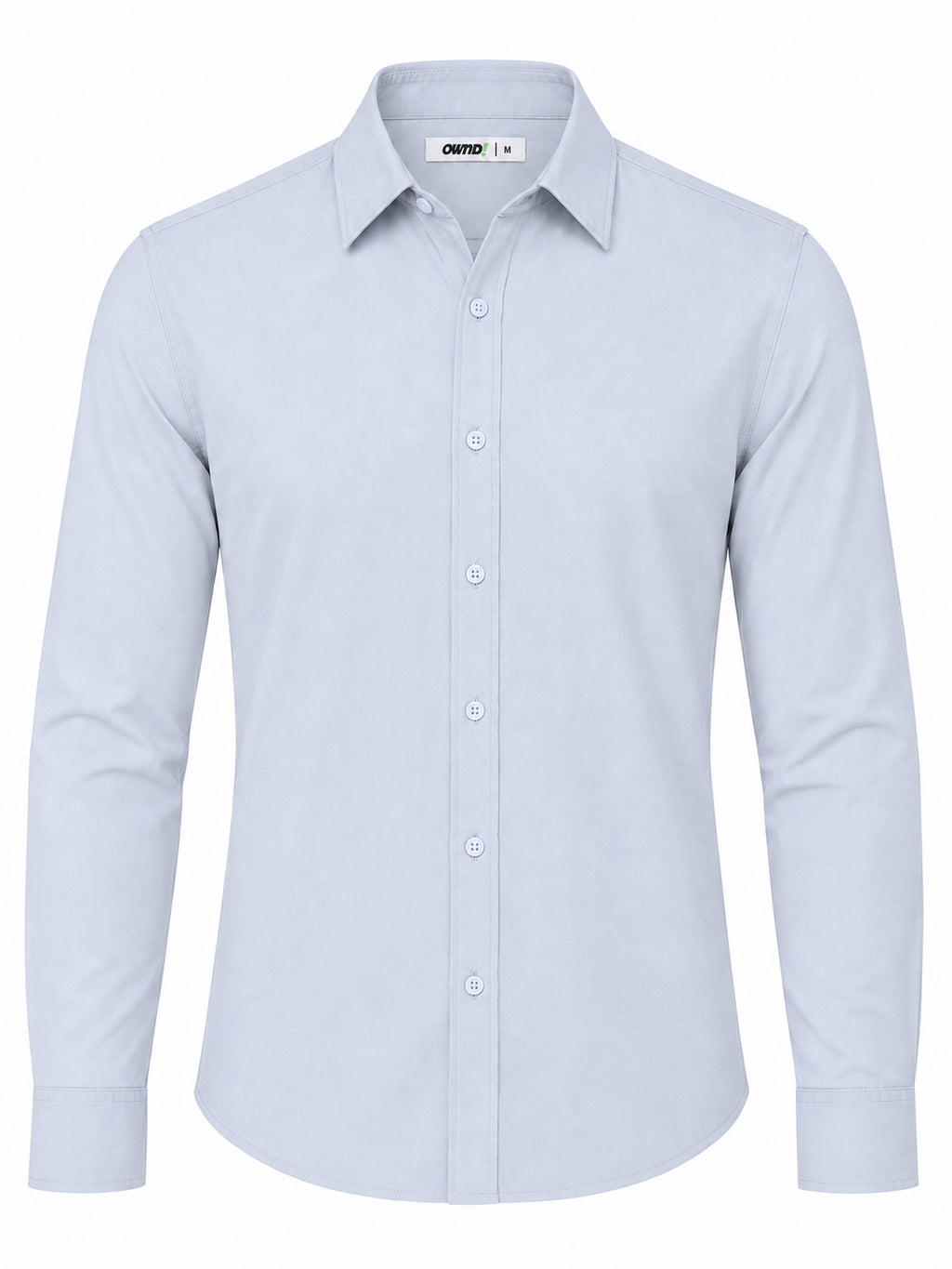 Mens Light Blue Solid Casual Shirt - Image 7
