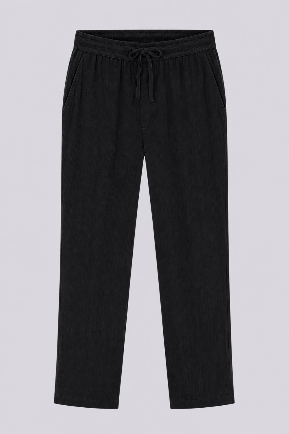 Mens Black Textured Drawstring Trouser - Image 7
