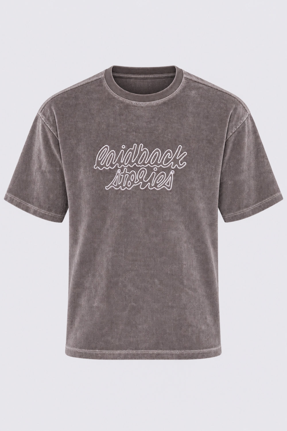 Mens Grey Washed Typographic T-Shirt - Image 7