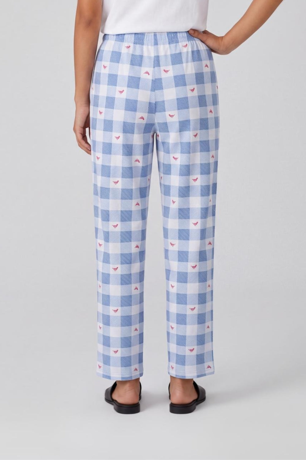 Womens Blue Checked Pyjama - Image 5