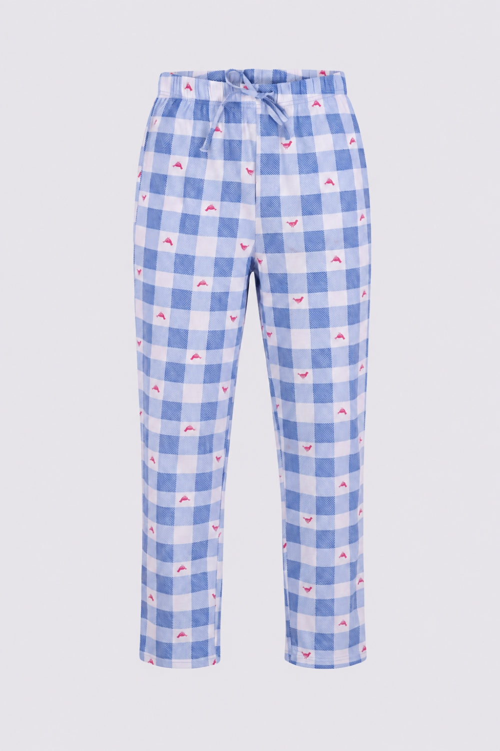 Womens Blue Checked Pyjama - Image 7