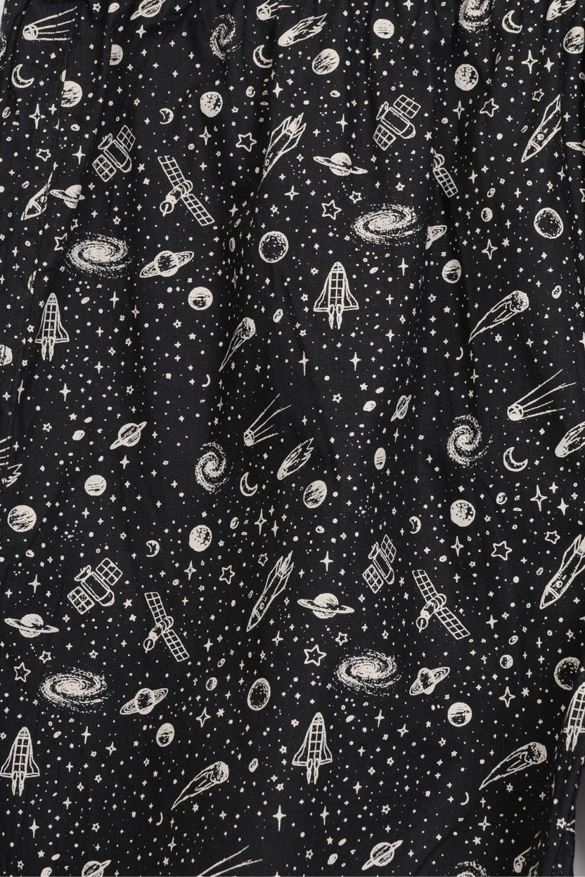 Mens Black Space Print Boxer Shorts - Image 8