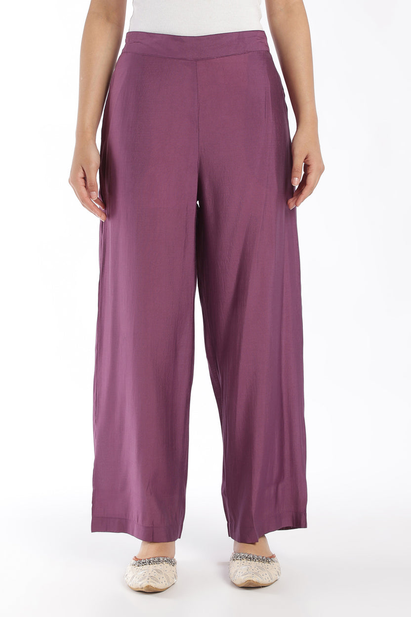 Womens Regular Fit Purple Floral Kurta Pant Set - Image 5