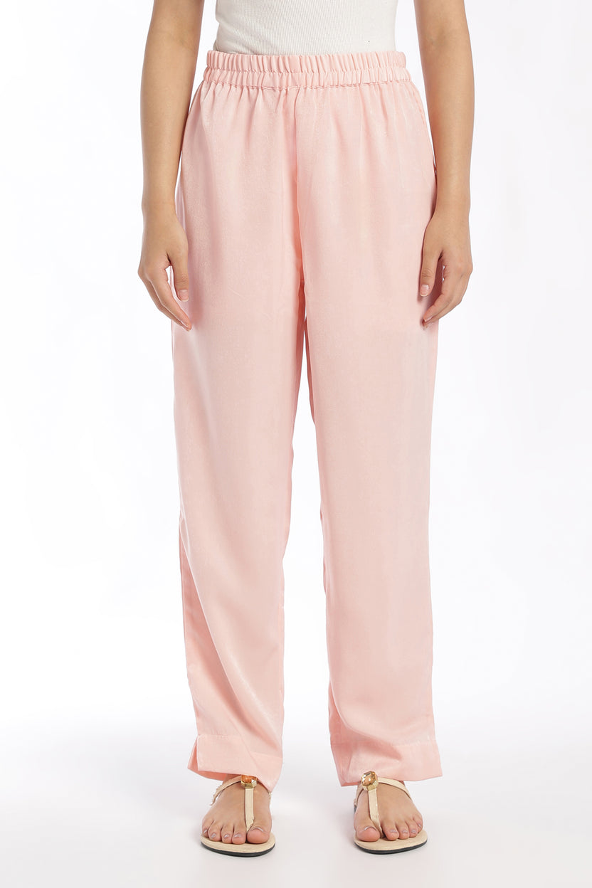 Womens Flared Pink Embroidered Kurta Pant Set - Image 5
