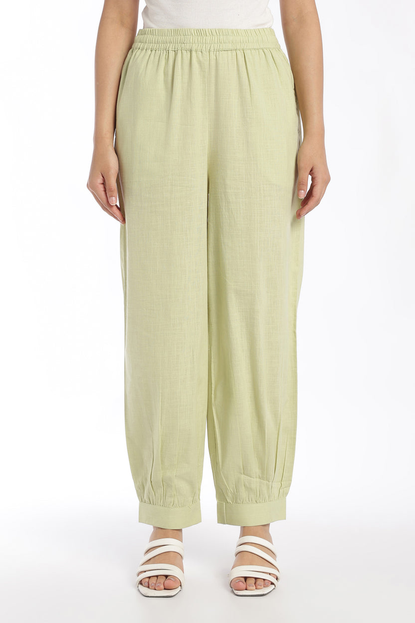 Womens Regular Fit Green Solid Kurta Pant Set - Image 5