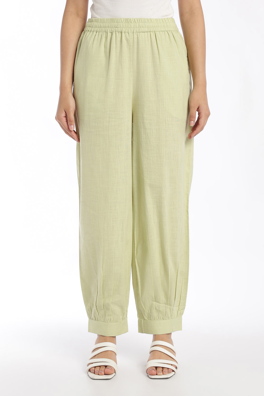 Womens Regular Fit Green Solid Kurta Pant Set - Image 5
