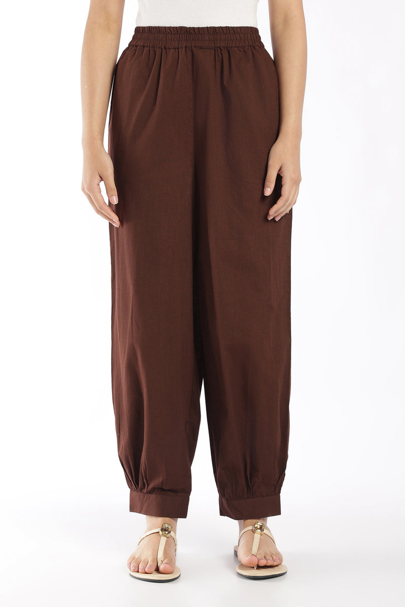 Womens Regular Fit Brown Solid Kurta Pant Set - Image 5
