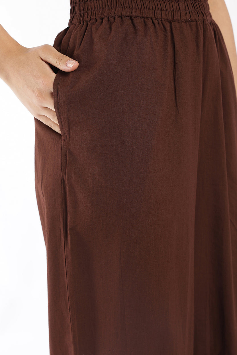 Womens Regular Fit Brown Solid Kurta Pant Set - Image 7