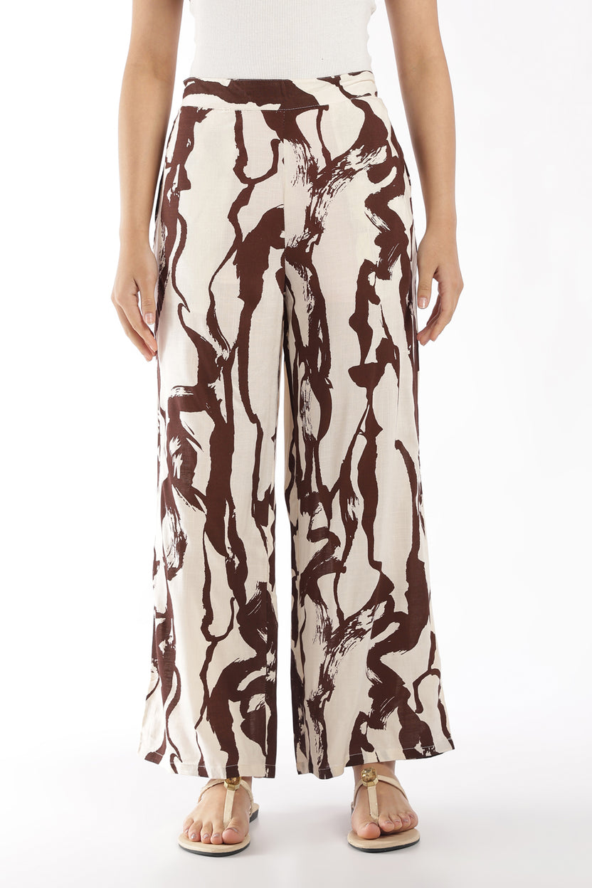 Womens Regular Fit Brown Abstract Co-ord Set - Image 5