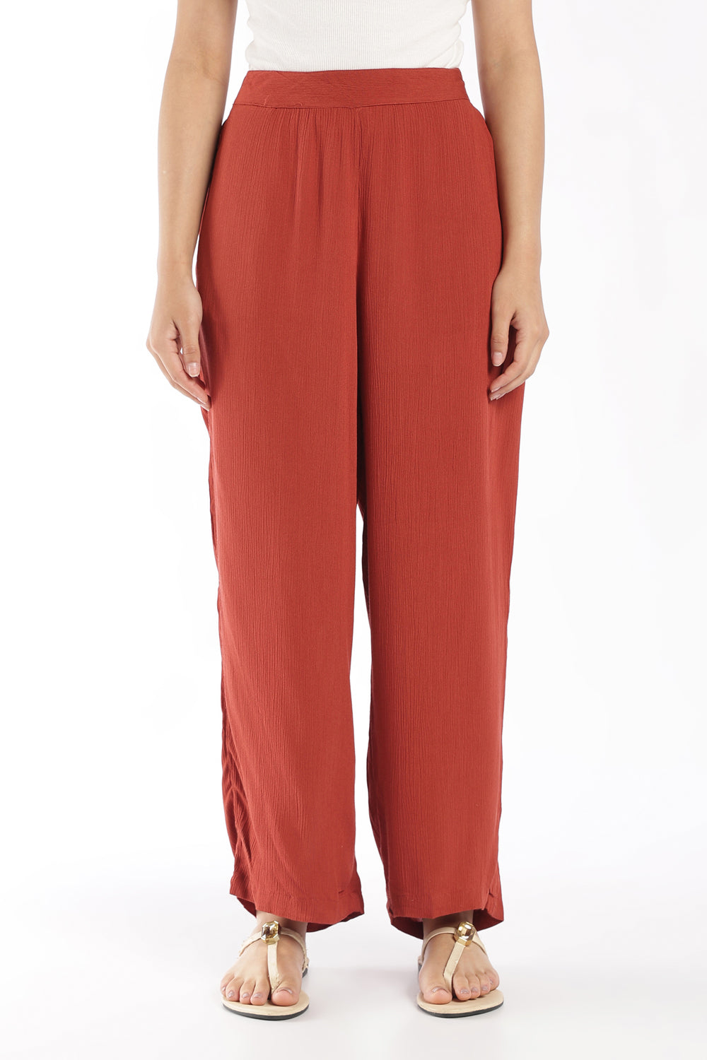 Womens Rust Crinkle Co-ord Set - Image 5