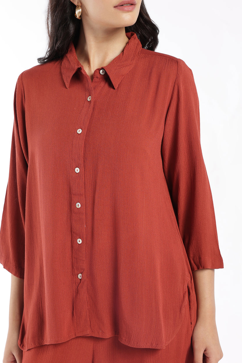 Womens Rust Crinkle Co-ord Set - Image 7